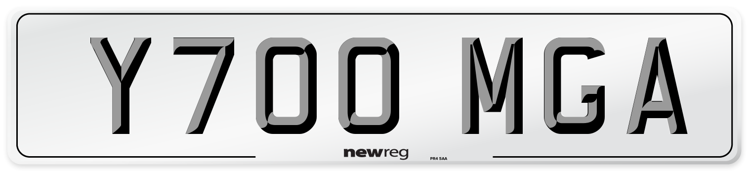 Y700 MGA Number Plate from New Reg